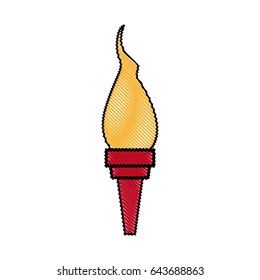cartoon medieval torch flame light
