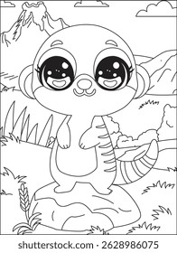 Cartoon Meerkat Coloring Pages For Kids