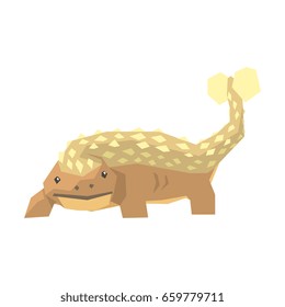 Cartoon megalaniya dinosaur character, Jurassic period animal vector Illustration