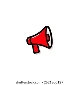 Cartoon megaphone announces information centrally