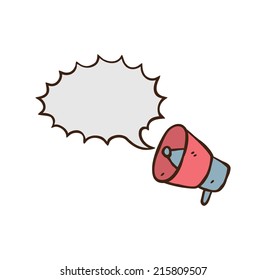 cartoon megaphone with bubble speech 