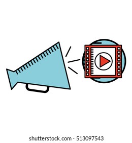 cartoon megaphone cinema movie icon vector illustration eps 10