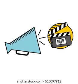 cartoon megaphone cinema movie icon vector illustration eps 10