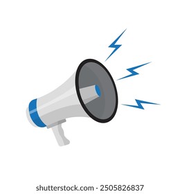 Cartoon megaphone flat illustration on isolated white background