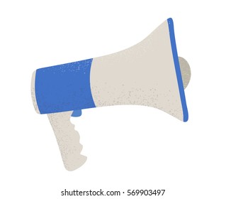 Cartoon megaphone on white background