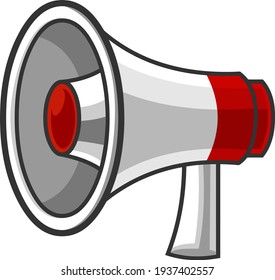 Caricatura Megaphone. Ilustración dibujada a mano vectorial aislada en fondo transparente