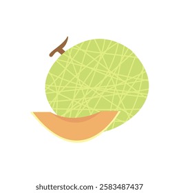 Cartoon Melon Flat Design Illustration
