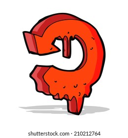 cartoon melting arrow symbol