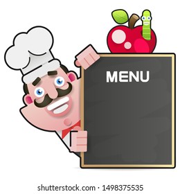 Cartoon Menu Vector Character Templates For Cover Design. Set Of Vector Graphics. Flat Cartoon Character Design.