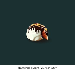 Cartoon meringue cake on an isolated background. Vector illustration	