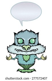 Cartoon mermaid Monster. Cartoon drawing for halloween.