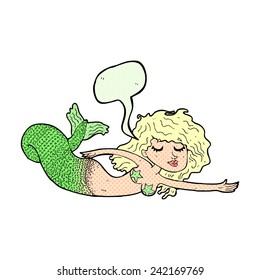 cartoon mermaid with speech bubble