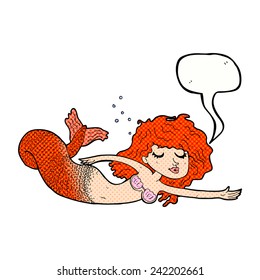 cartoon mermaid with speech bubble