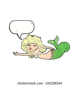 caricatura de sirena con burbuja de habla