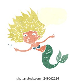 cartoon mermaid with speech bubble