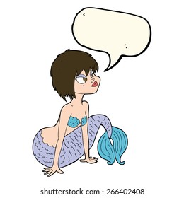 Cartoon-Meerjungfrau mit Sprachblase