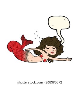 cartoon mermaid with speech bubble