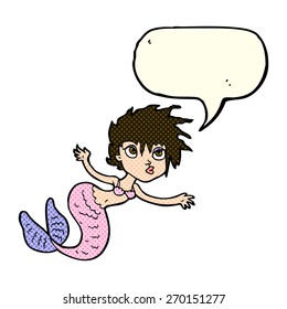 cartoon mermaid with speech bubble