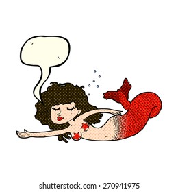 cartoon mermaid with speech bubble