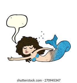 caricatura de sirena con burbuja de habla