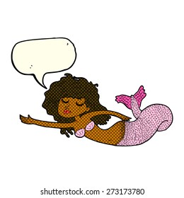 cartoon mermaid with speech bubble