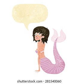 cartoon mermaid with speech bubble