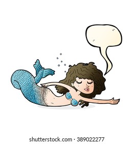 cartoon mermaid with speech bubble