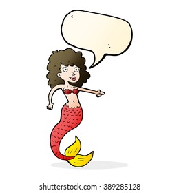 cartoon mermaid with speech bubble