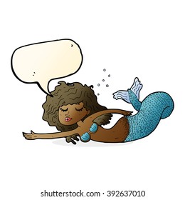 cartoon mermaid with speech bubble