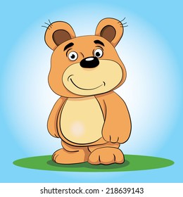 Cartoon merry teddy.