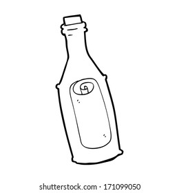 mensaje de caricatura en la botella