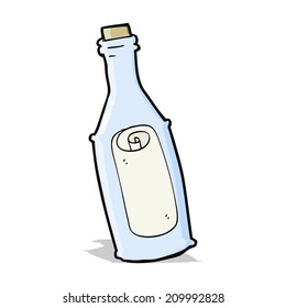 cartoon message in bottle