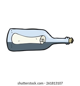 mensaje de dibujos animados en una botella