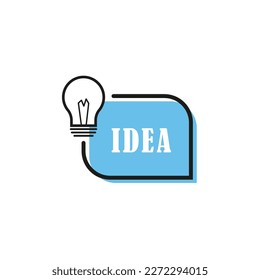 Cartoon message idea light. Innovation technology concept. Vector illustration.