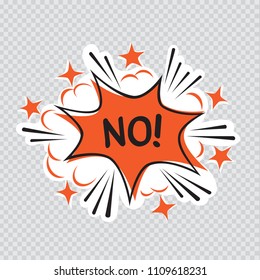 Cartoon message illustration on transparent background. Comic sound effect graphic. No letters posted on colorful communication quote bubble