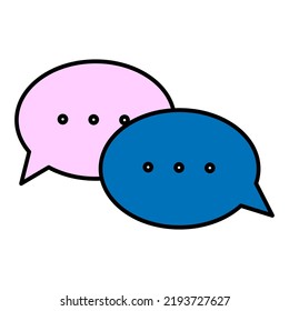 Cartoon messages. Speak icon. Cloud icon. Vector illustration. stock image.