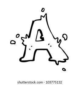 cartoon messy letter a