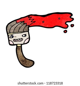 pincel de pintura desordenado de dibujos animados