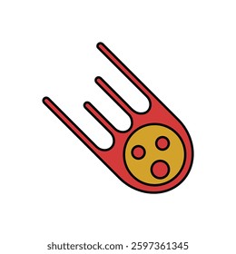 Cartoon Meteor with Face Illustration