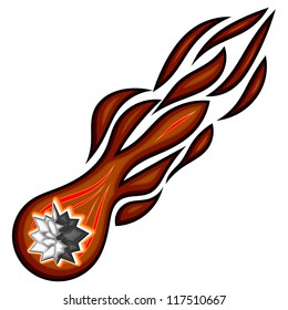 Cartoon meteorite. eps10