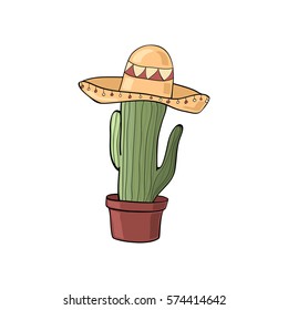cartoon Mexican cactus
