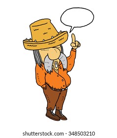 cartoon mexican man with speech bubble