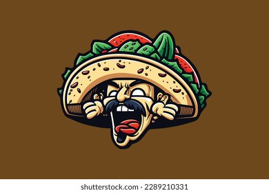 Cartoon Mexican Taco Mascot Food Character