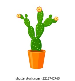 Cartoon Mexican traditional symbol. Flat vector illustration. Colorful of cacti. Culture, travel, Mexica concept