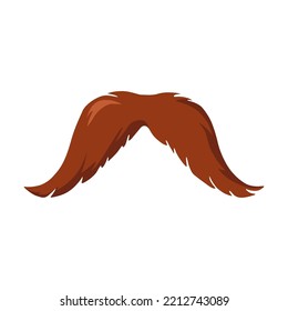 Cartoon Mexican traditional symbol. Flat vector illustration. Colorful male mustache. Culture, travel, Mexica concept