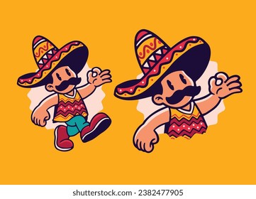 Cartoon of Mexican Uncle Mascot Design