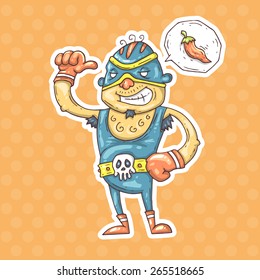 cartoon Mexican wrestler