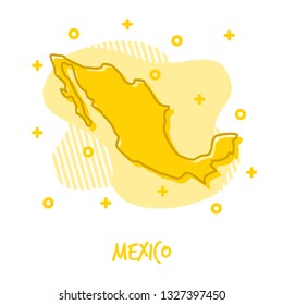 Cartoon Mexico Map