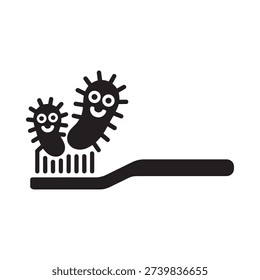 cartoon microbes on a toothbrush high quality professional