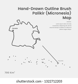 Cartoon Micronesia Map, Hand Drawn Micronesia Map, Doodle Micronesia Map Vector Outline Style Map Information